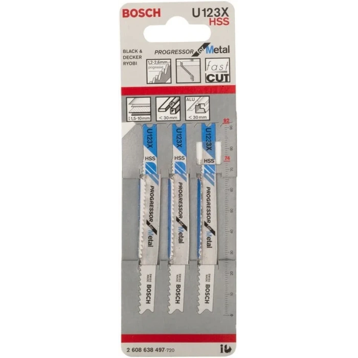 Bosch Dekupaj Testere Bıçağı Hss Metal U 123 3 Lü - 2608638497