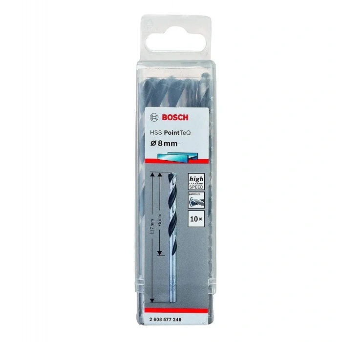 Bosch Metal Matkap Ucu HSS PointTeQ (DIN 338) 8,0 mm (10 Adet) - 2608577248