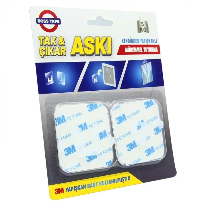 BOSS TAPE 3869 TAK ÇIKAR ASKI 60mmx60mm 2Lİ BLİSTER