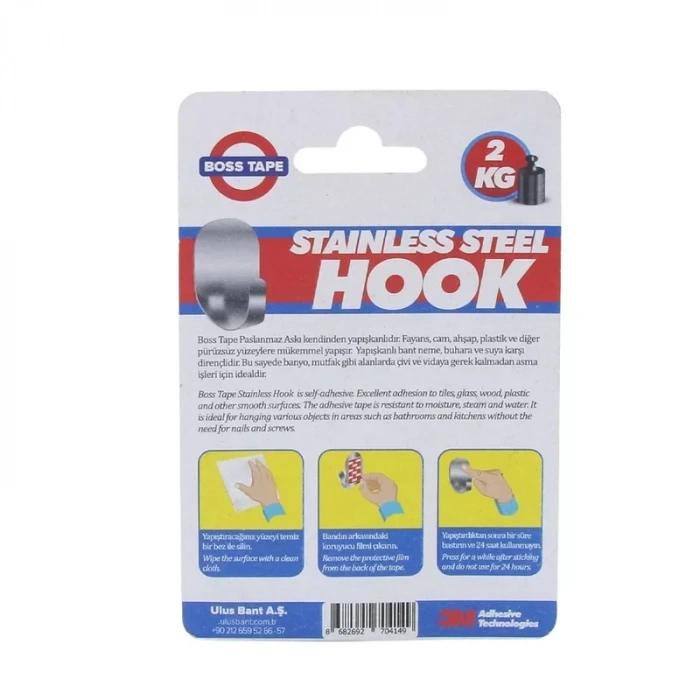 Boss Tape 4149 Paslanmaz Küçük Askı 2li Blister