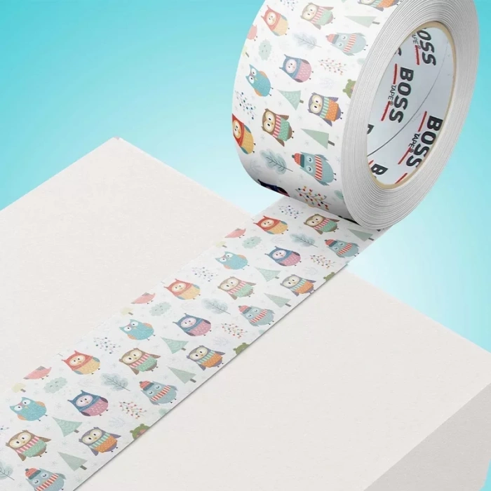 Boss Tape 4552 Desenli Dekoratif Koli Bandı 45mmx25m Baykuş