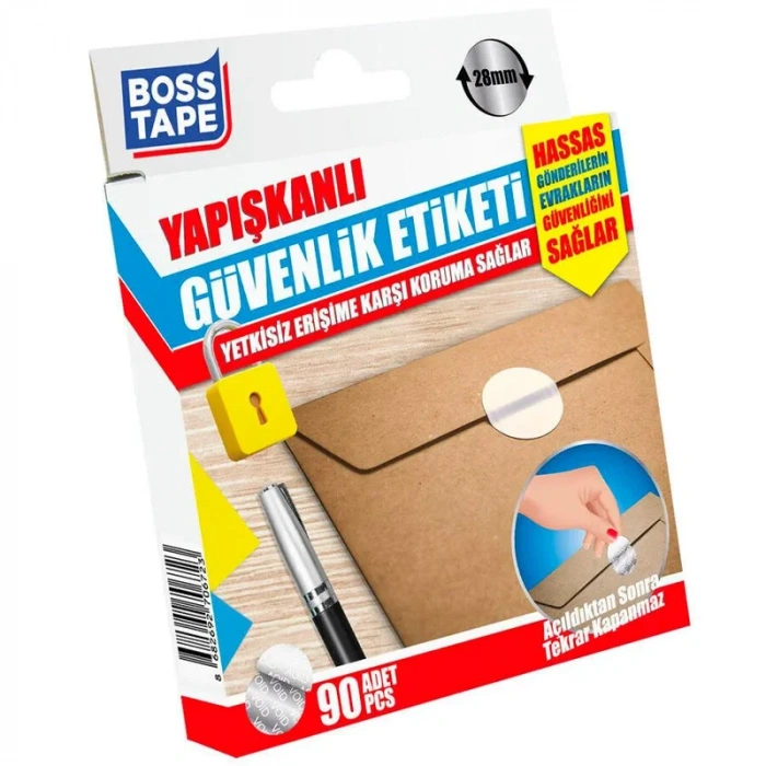 Boss Tape 6723 Void Yuvarlak Güvenlik Etiketi 28mm 90lı