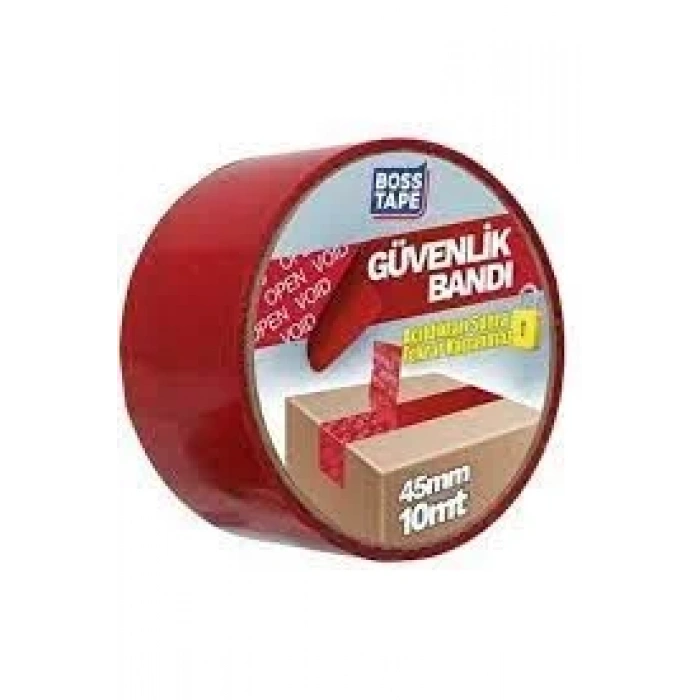 BOSS TAPE GÜVENLİK  BANDI 45mmx10m KIRMIZI