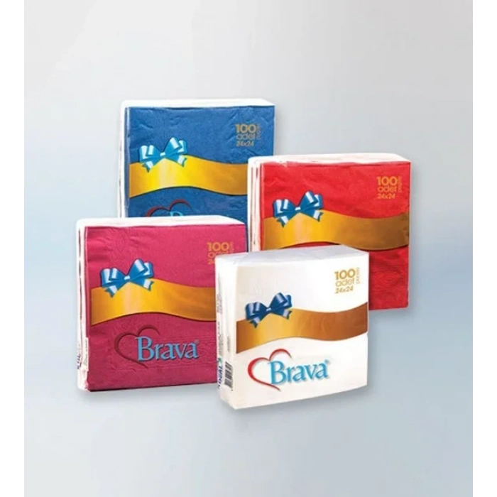 Brava 33x33 Kenar Desenli Peçete (100 Adet)