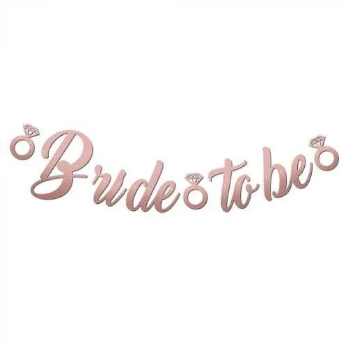 Bride To Be Rose Gold Kaligrafik Yazı Afiş