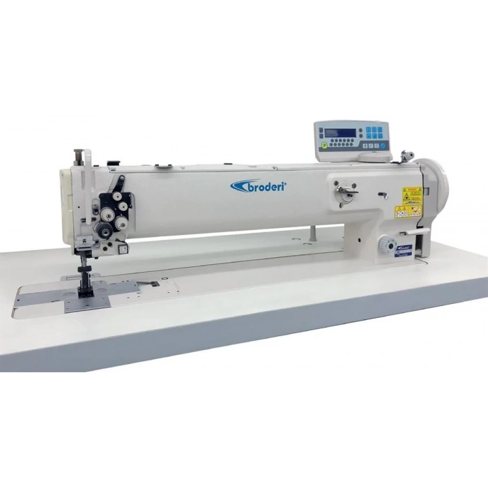 Broderi Bd-1560-25-7 Otomatik Büyük Mekik Çift İğne Çift Pabuç Deri Makinası 64 Cm