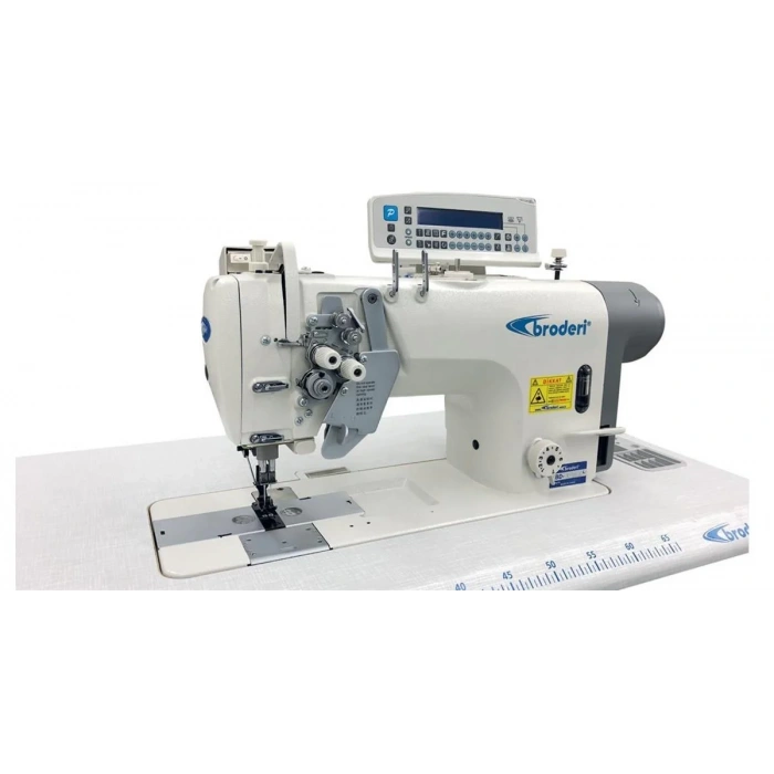 Broderi Bd-8758-405 Direct Drive Tam Otamatik Büyük Mekik Iptalli Çift İğne Dikiş Makinesi (dik Bıçak Sistemi)