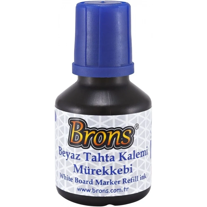 Brons Beyaz Tahta Kalemi Mürekkebi 30 cc. Mavi