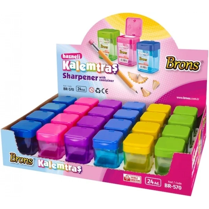 Brons Çift Delikli Hazneli Kare Kalemtraş