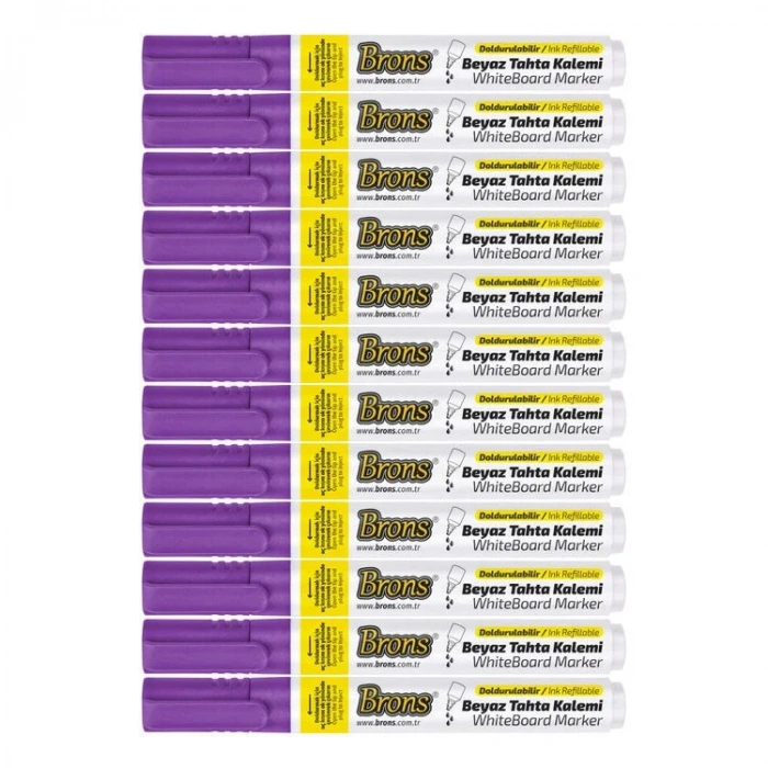 Brons Doldurulabilir Tahta Kalemi Mor 12li Kutu