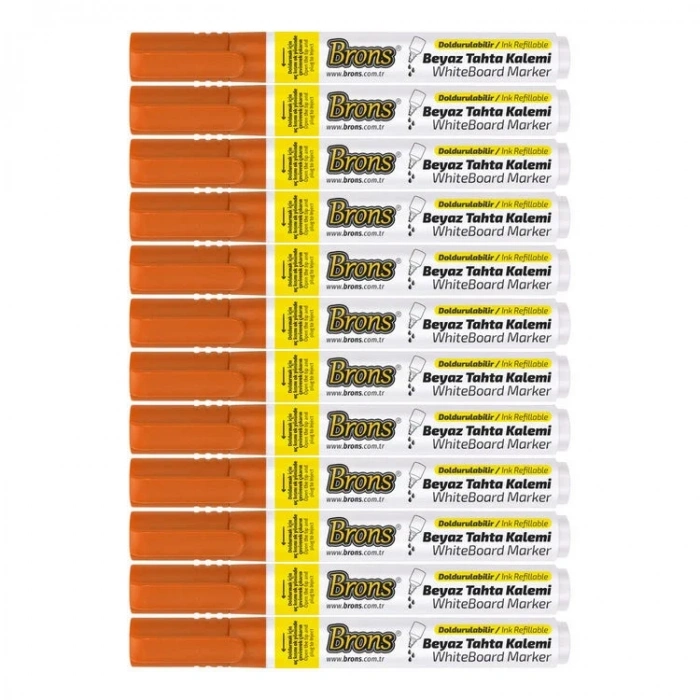 Brons Doldurulabilir Tahta Kalemi Turuncu 12li Kutu