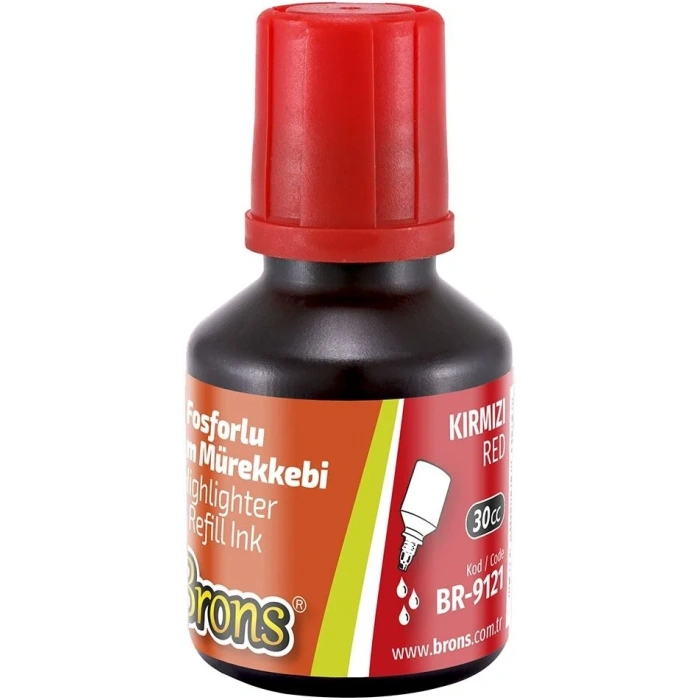 Brons Fosforlu Kalem Mürekkebi 30 cc. Kırmızı