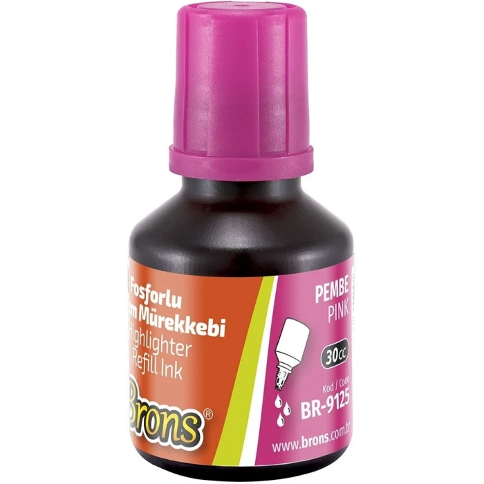 Brons Fosforlu Kalem Mürekkebi 30 cc. Pembe
