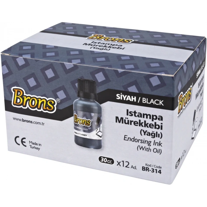 BRONS ISTAMPA MÜREKKEBİ SİYAH 30 cc BR-314