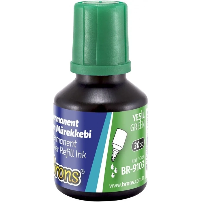 Brons Permanent Marker Mürekkebi 30 cc. YEŞİL