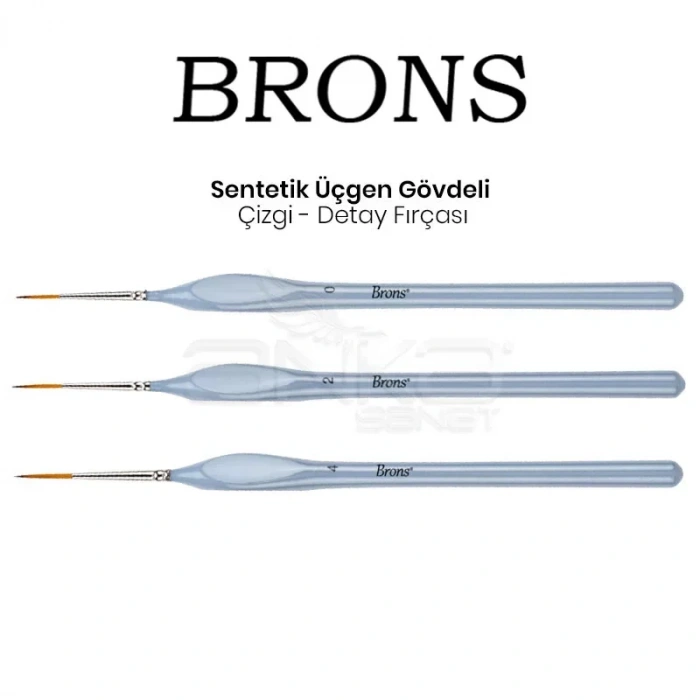Brons Sentetik Üçgen Gövdeli Çizgi Detay Fırçasıseri 223 T