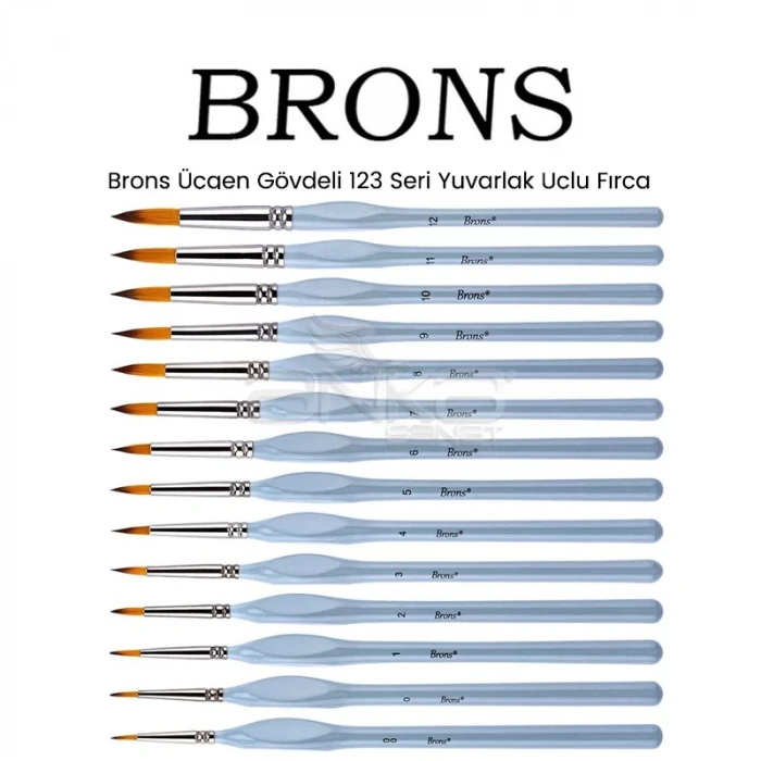 Brons Üçgen Gövdeli 123 T Seri Yuvarlak Uçlu Fırça
