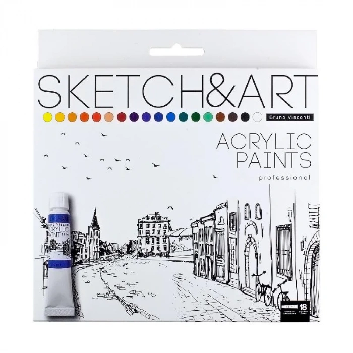 Bruno Visconti Sketch&art Akrilik Boya Seti 18x12ml No:70-0014