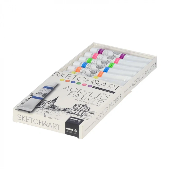 Bruno Visconti Sketch&art Akrilik Boya Seti 6x12ml Neon Renkler No:70-0064
