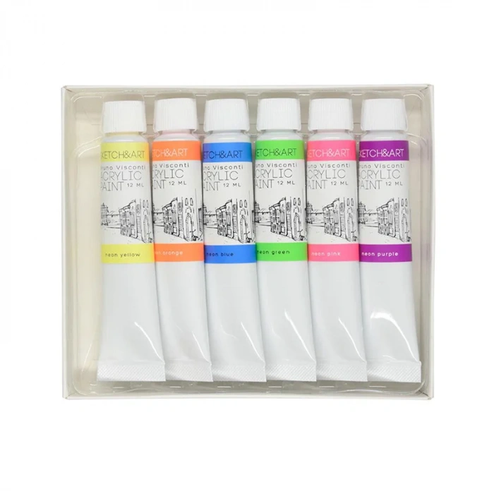 Bruno Visconti Sketch&art Akrilik Boya Seti 6x12ml Neon Renkler No:70-0064