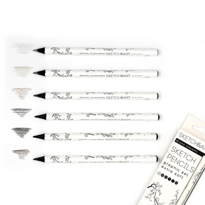 Bruno Visconti Sketch&art Profesyonel Kuru Boya Kalemi Kalın Gövde 4mm Gafik 6 Renk No:30-0118/05