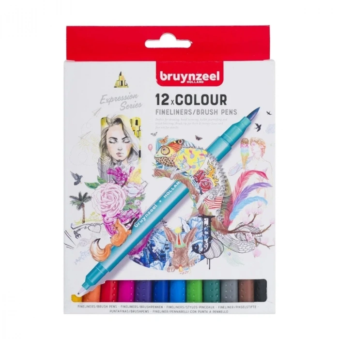 Bruynzeel Çift Taraflı Fırça Uçlu Kalem Seti 12li