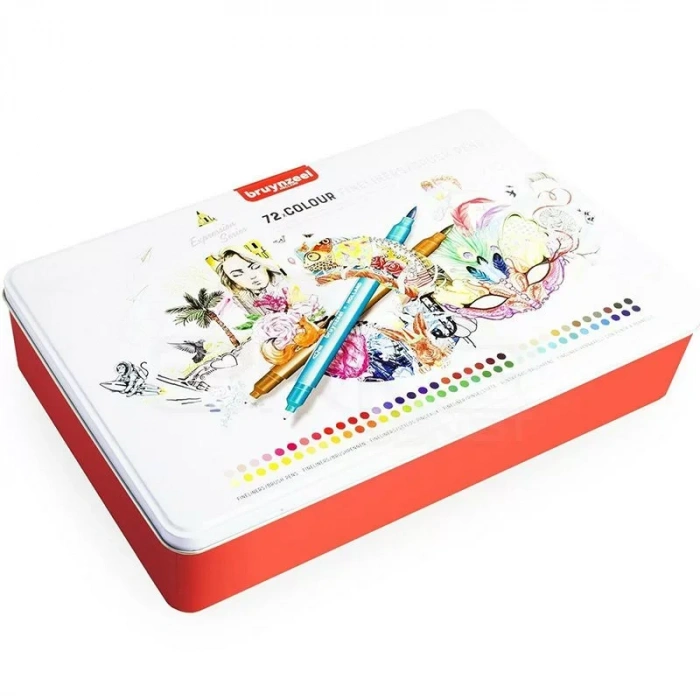 Bruynzeel Expression Series Fineliner-brush Pens Çift Taraflı Kalem 72li 60325072