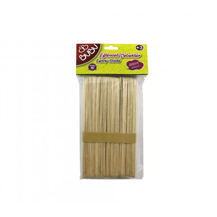 BU-BU HS0013 EĞLENCELİ ÇUBUKLAR NATUREL 15,5x8