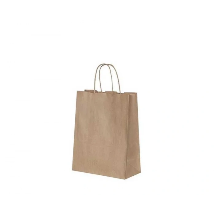 Burgu Saplı Kraft Kağıt Çanta 18x9x25 Cm - 25 Adet