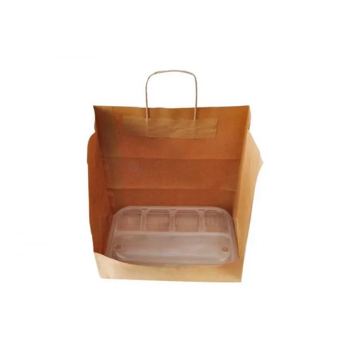 Burgu Saplı Kraft Kağıt Çanta 31x20x33 Cm - 25 Adet