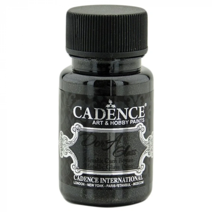 Cadence Dora Glass Metalik Cam Ve Porselen Boyası 50ml 3131 Siyah