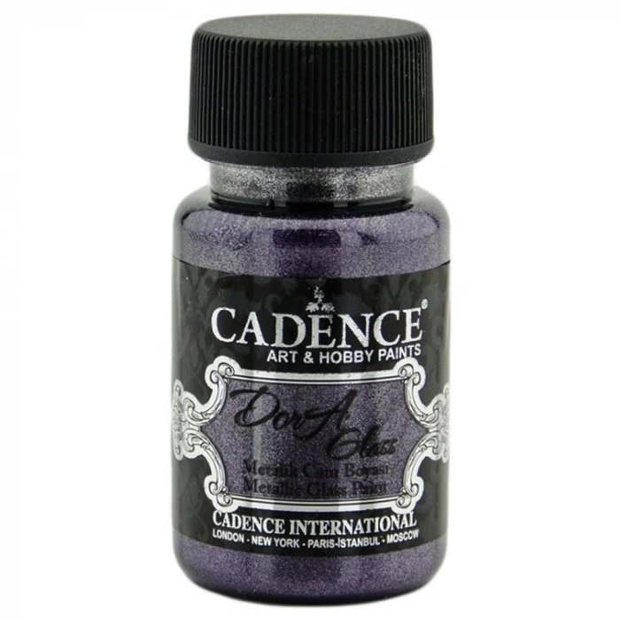 Cadence Dora Glass Metalik Cam Ve Porselen Boyası 50ml 3139 Koyu Orkid