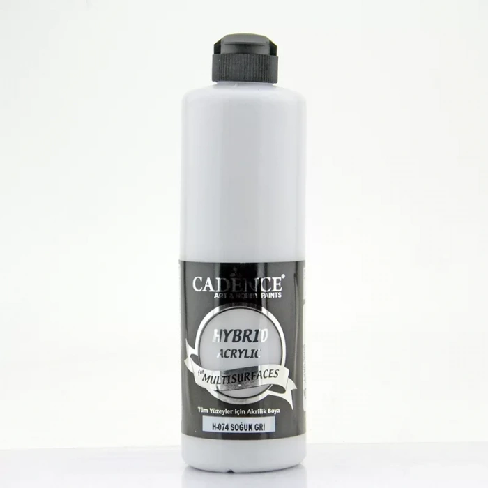 Cadence Hybrid Acrylic For Multisurfaces Tüm Yüzeyler İçin Akrilik Boya 500ml H074 Soğuk Gri