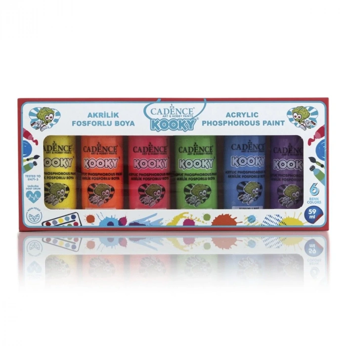 Cadence Kooky Akrilik Boya Seti 6x59ml Fosforlu