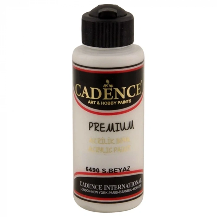 Cadence Premium Akrilik Boya 120ml 6490 S. Beyaz