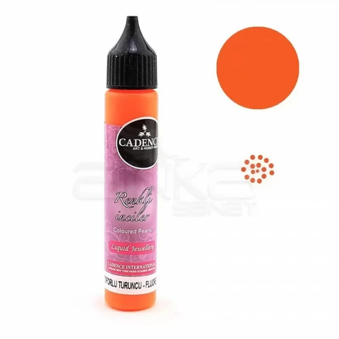Cadence Renkli İnciler Boyutlu Boya 576 Fosforlu Turuncu 25ml