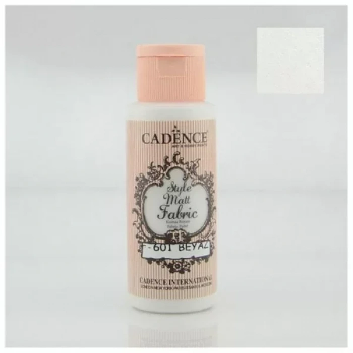 Cadence Style Matt Fabric Kumaş Boyası 59ml F601 Beyaz-white