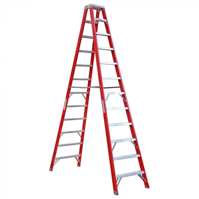 Çağsan A Tipi Çift Tarafı Geniş Fiberglas Merdiven (V6) 12 Basamaklı - BFC12