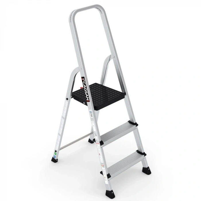 Çağsan Bergama Tablalı Alüminyum Merdiven 2+1 Basamaklı - BG2