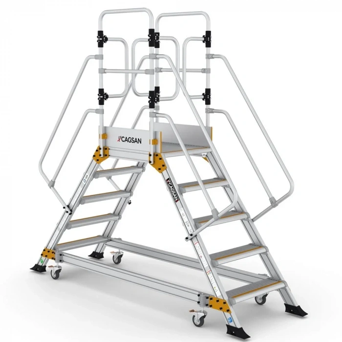 Çağsan Çift Çıkışlı Endüstriyel Alüminyum Platform 4+1 Basamaklı - EPC4
