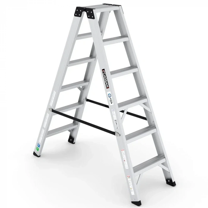 Çağsan Everest Pro Alüminyum Merdiven Çift Çıkışlı 6 Basamaklı - EVR-PRO6