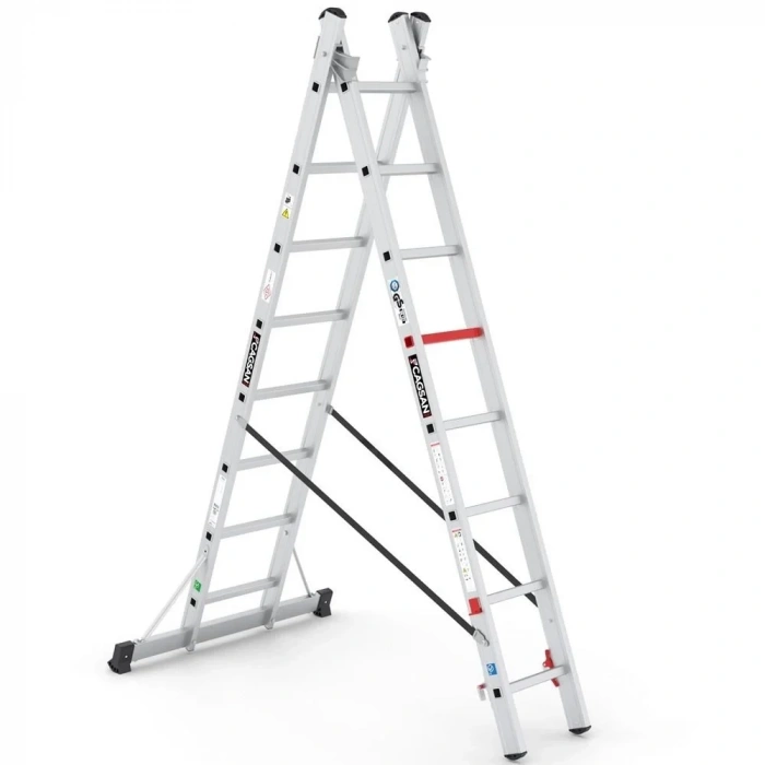 Çağsan İki Parçalı Çok Amaçlı Alüminyum Merdiven 2x8 Basamaklı - TSA5