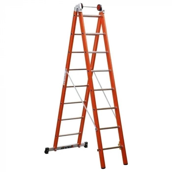 Çağsan İki Parçalı Çok Amaçlı Fiberglas Merdiven (V2) 2x8 Basamaklı - FS5-V2