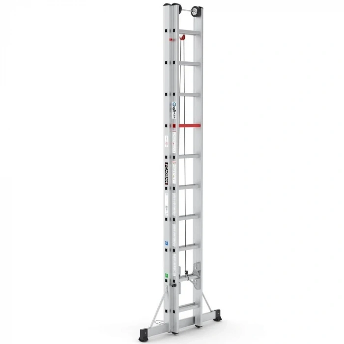 Çağsan İpli ve Makaralı Alüminyum Merdiven 2x10 Basamaklı - M1006