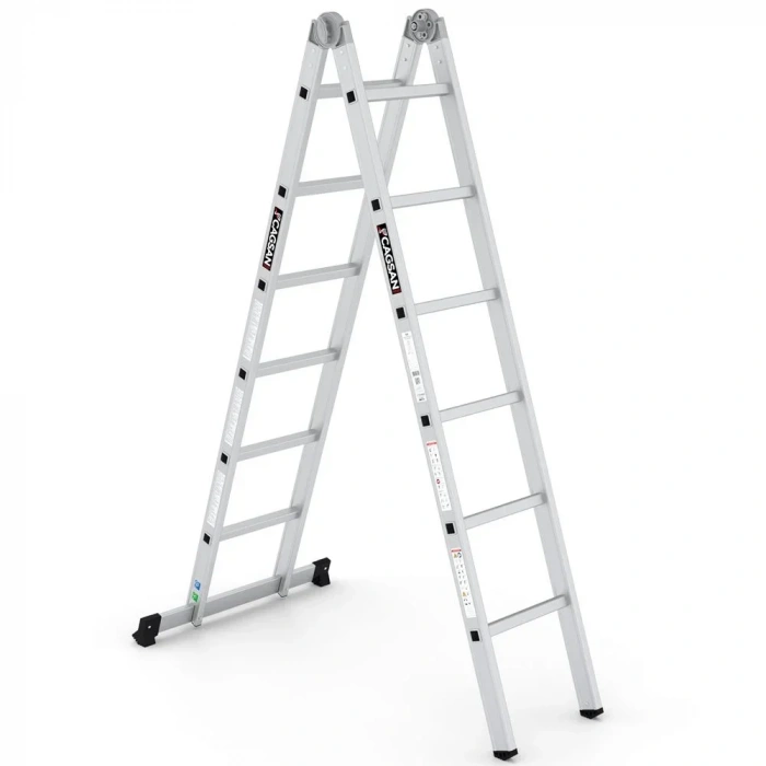 Çağsan Katlanır Alüminyum Merdiven 2x6 Basamaklı - K4