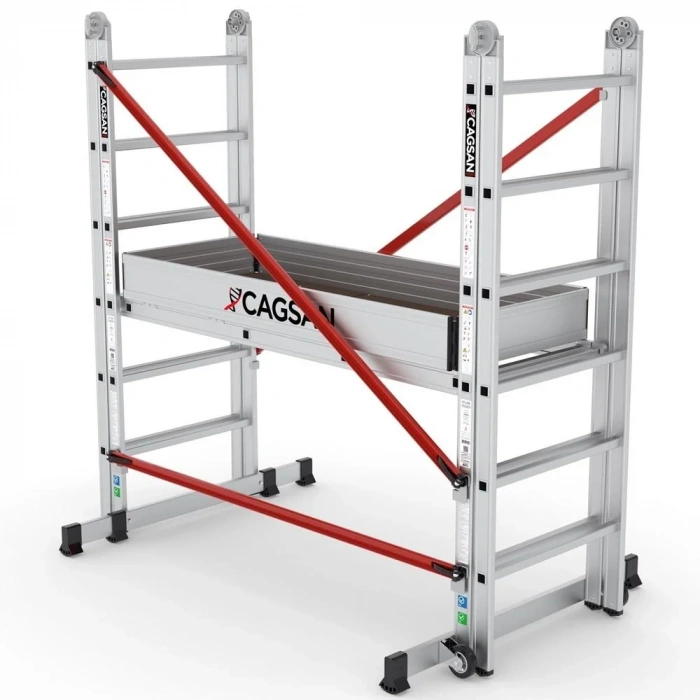 Çağsan Stella Katlanır Merdivenli Pratik İskele 2x6 Basamaklı - STL206