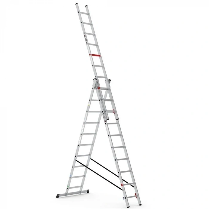 Çağsan Triomax Üç Parçalı Çok Amaçlı Alüminyum Merdiven 3x10 Basamaklı - TS195