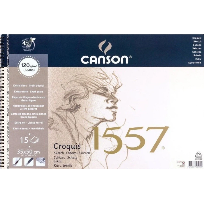 Canson 1557 Eskiz Çizim Defteri 35x50cm 120gr 15yp Spiralli