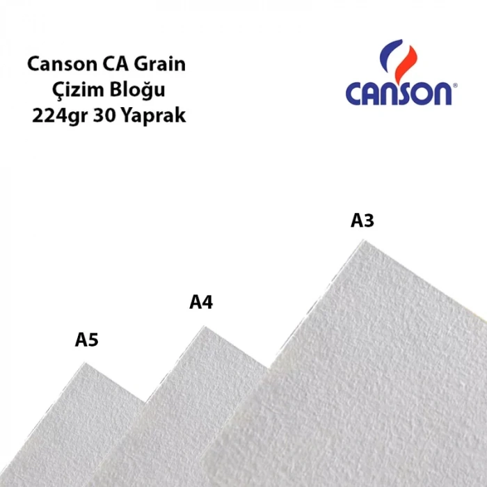 Canson Ca Grain Çizim Bloğu 224g 30 Yaprak Spiralli