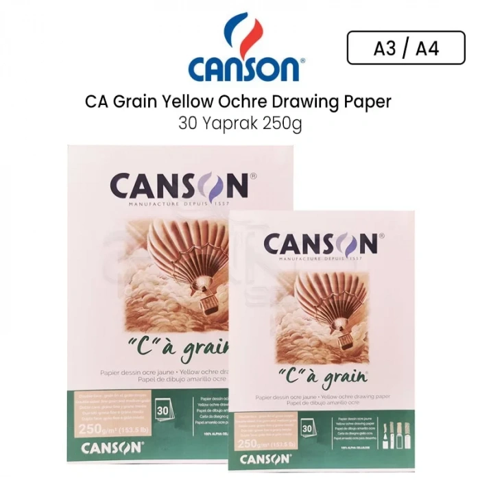 Canson Ca Grain Yellow Ochre Drawing Paper 30 Yaprak 250g